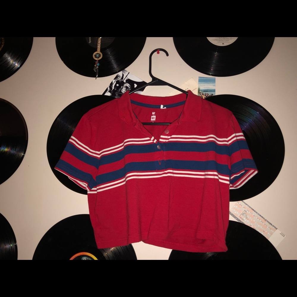 cropped collard tee